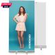 Roll-Up Banner 100x200 cm aufgestellt – Messedisplay mit Druck & Tragetasche